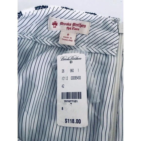 Brooks Brothers | Red Fleece Tweed Plaid Skirt Womens Size 8 Blue Slit - Picture 10 of 12